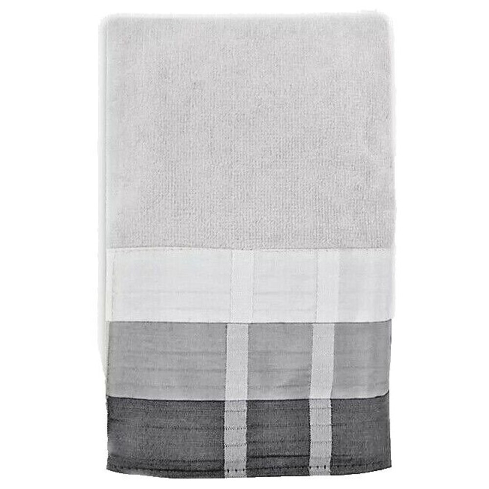 Croscill Fairfax Hand Towels Set of 2 Black Gray 100% Cotton 28x16" Bathroom